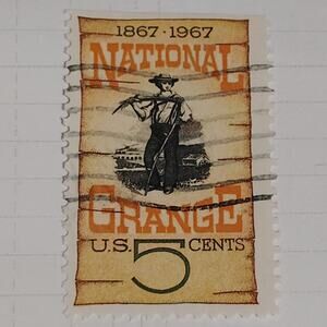 1967 Scott #1323 – 5¢ National Grange Centennial / Farmer with Scythe – Canceled
